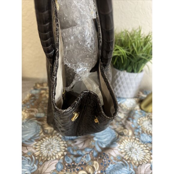 Brahmin Black And Brown Large Shoulder Tote Bag Carry All Travel - Picture 13 of 16